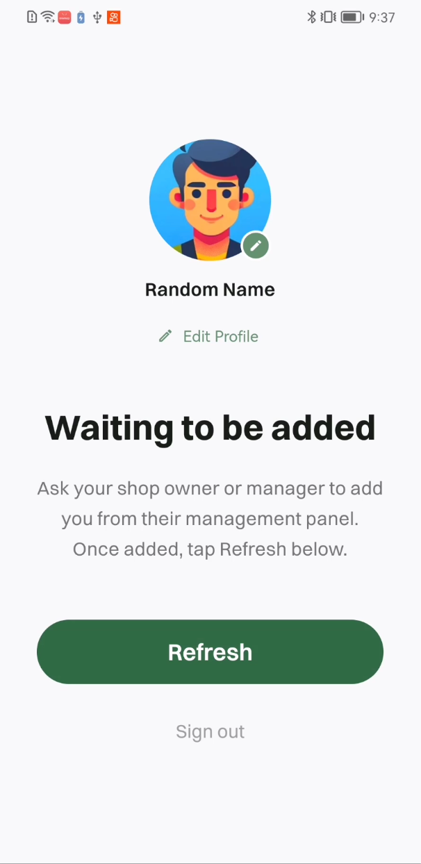 Qifa Shop — new worker registered
